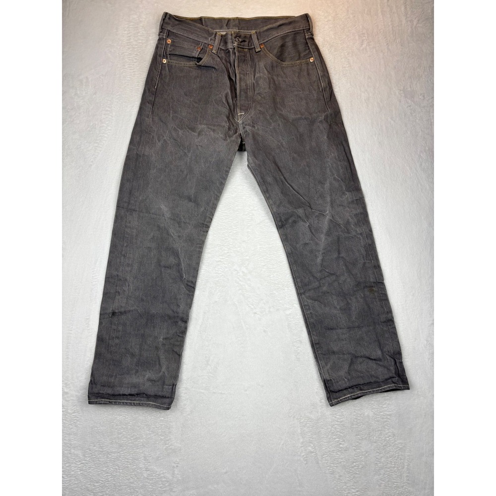 Levis 501XX Mens Grey Straight Leg Selvedge Denim Grungy Skater Jeans W34 L32